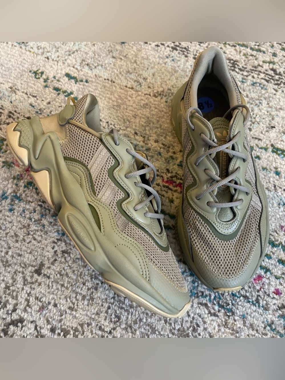 Adidas ozweego - Men's Olive Green Mesh & high quality Athletic Sneakers
